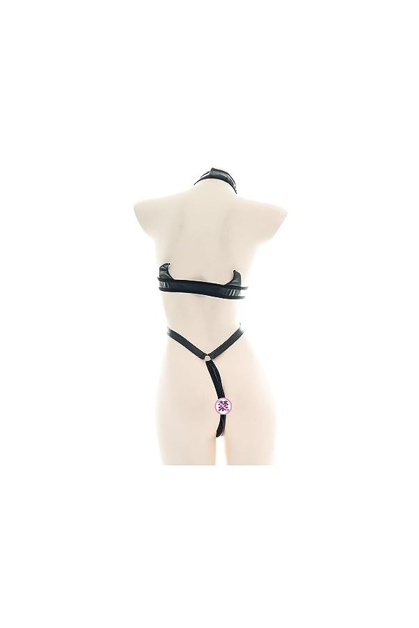 SINGUYUN Maillot de bain sexy pour femme - Maillot de bain une pièce en peluche japonaise, 0685 noir, taille unique