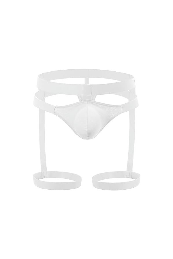 WEITING sous-vêtements pour Hommes avec Jarretelles de Jambe, Sangles de Ceinture, String G Sexy, Dos en T, Culotte élastique