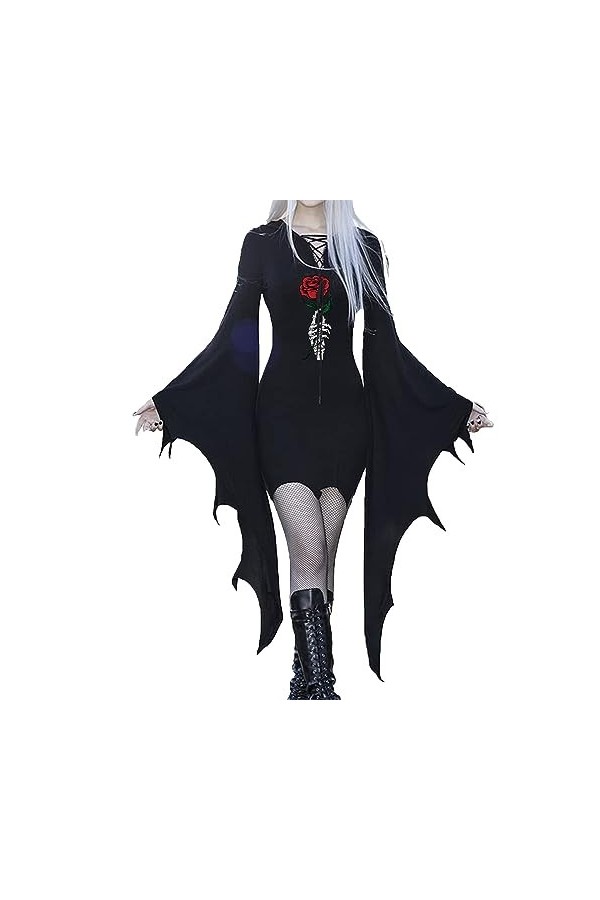 VIRACIN Robe Gothique Vintage à Manches évasées pour Femme Mahiru Koizumi Costumes De Cosplay Purple, XXXL 