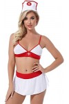 OSNO Femmes Sexy Nurse Lingerie Set Méchant écolière Costume cosplay costume Babydoll Sets Color : White, Size : XXL 