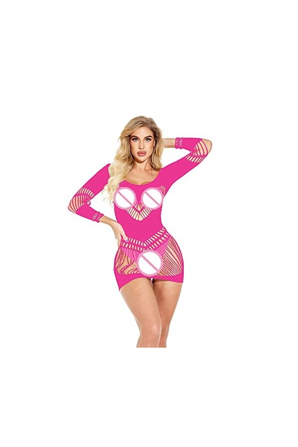 Zshosam Ensemble de lingerie érotique pour femme Sexy Sexy Licol Dentelle Transparent Pyjamas pour femme Sous-vêtements en ma