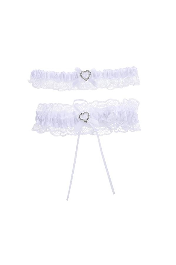 Abaodam 1 Jeu Anneau De Jambe Jarretière Jarretelles Bleues pour La Mariée Jambe De Mariage Pièces De Dame Garderie Dentelle 