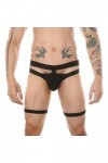 WEITING sous-vêtements pour Hommes avec Jarretelles de Jambe, Sangles de Ceinture, String G Sexy, Dos en T, Culotte élastique