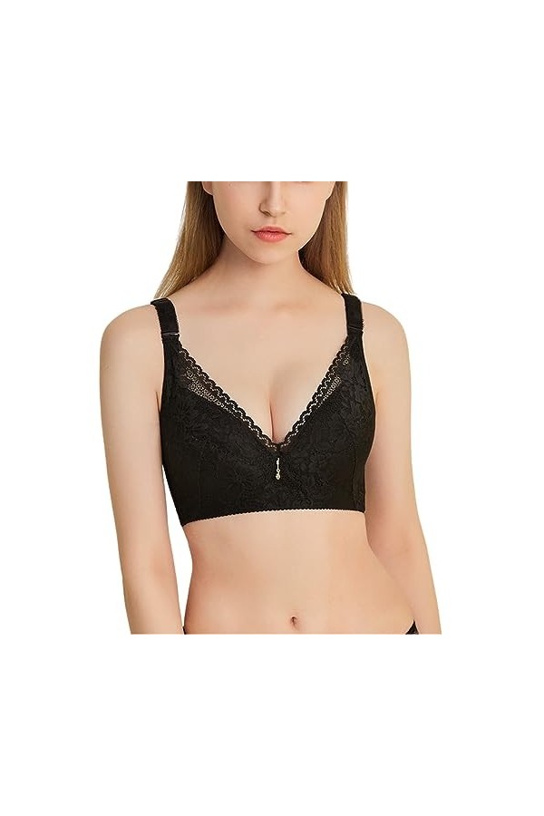 Section Mince pour Femmes de Dentelle de Grande Taille sans Anneau en Acier Respirant Sexy Confortable Soutien-Gorge de Rasse