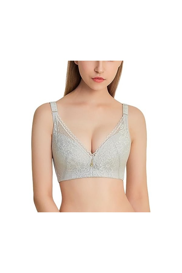 Section Mince pour Femmes de Dentelle de Grande Taille sans Anneau en Acier Respirant Sexy Confortable Soutien-Gorge de Rasse