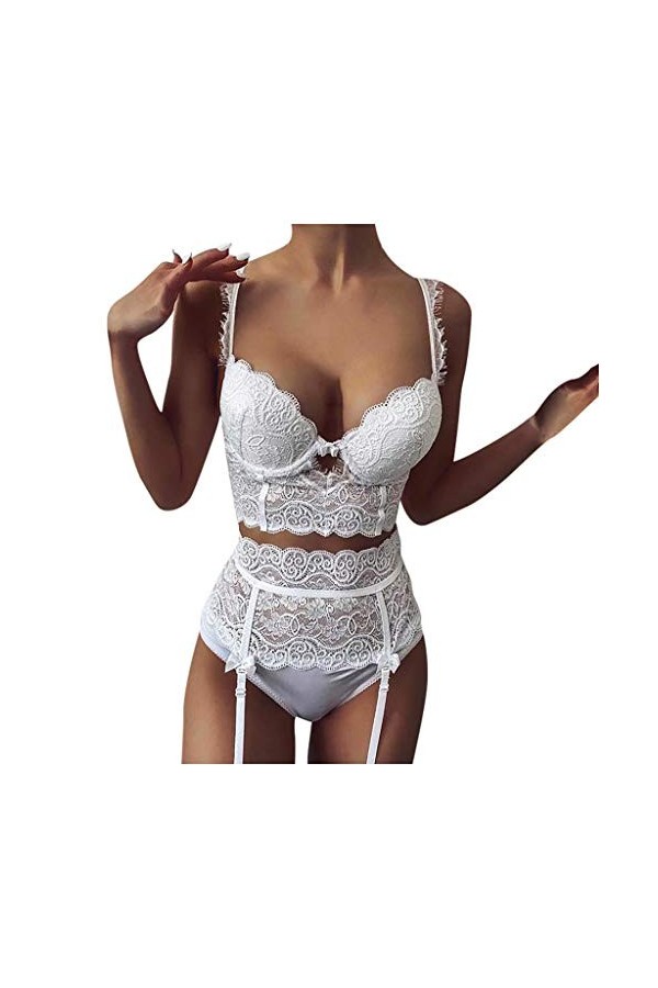 Femme Ensemble Soutien Gorge et String 2 Pièce sous-Vetements Dentelle Lingerie Sexy Ensemble Sexy Vêtements De Nuit Erotique
