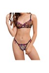 Vêtements De Nuit Femme Ensemble Lingerie Sexy Ensemble Erotique Ensemble Soutien Gorge et String Sexy sous-Vetements Dentell