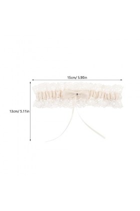 ifundom 2 Pièces Mariée Jarretières De Mariage Dentelle Blanche Jarretières Florales Nœud Papillon Jambe Extensible Jarretièr