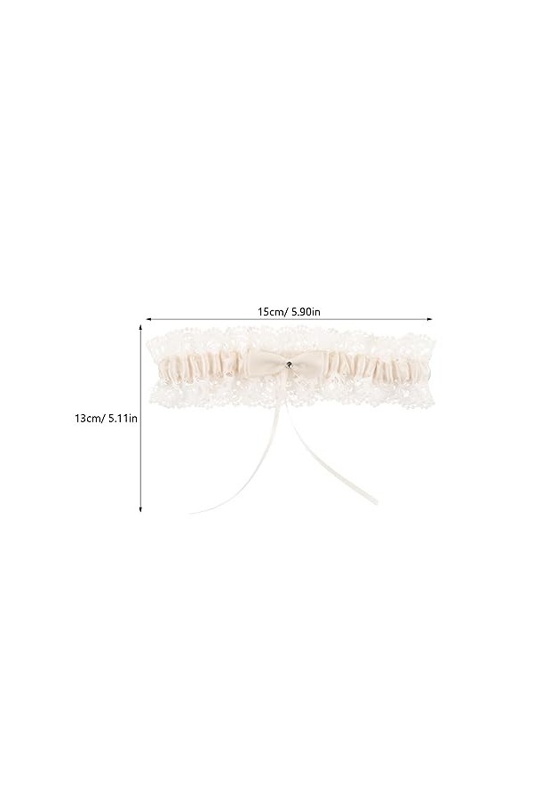 ifundom 2 Pièces Mariée Jarretières De Mariage Dentelle Blanche Jarretières Florales Nœud Papillon Jambe Extensible Jarretièr