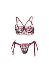 Ensemble de lingerie érotique pour femme Sexy Sexy Licol Dentelle Sexy Sous-vêtements brodés Polyester Wear Home Femmes Glace
