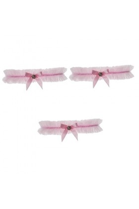 Abaodam 3 Pièces Robe De Mariée Jarretière Porte-Jarretelles en Dentelle Extensible Jarretière Élastiquée Ceinture pour Femme