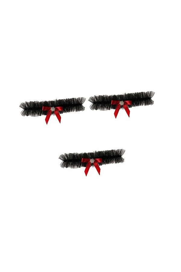 Abaodam 3 Pièces Robe De Mariée Jarretière Porte-Jarretelles en Dentelle Extensible Jarretière Élastiquée Ceinture pour Femme