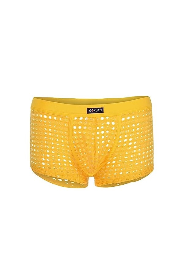 MENGQING Lingerie sexy pour homme, culotte fine, string en dentelle, sac damélioration de bikini découpé, culotte-D3, XXL