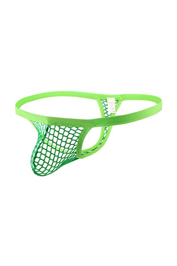 MENGQING Lingerie sexy pour homme, culotte fine, string en dentelle, sac damélioration de bikini découpé, culotte-D3, XXL