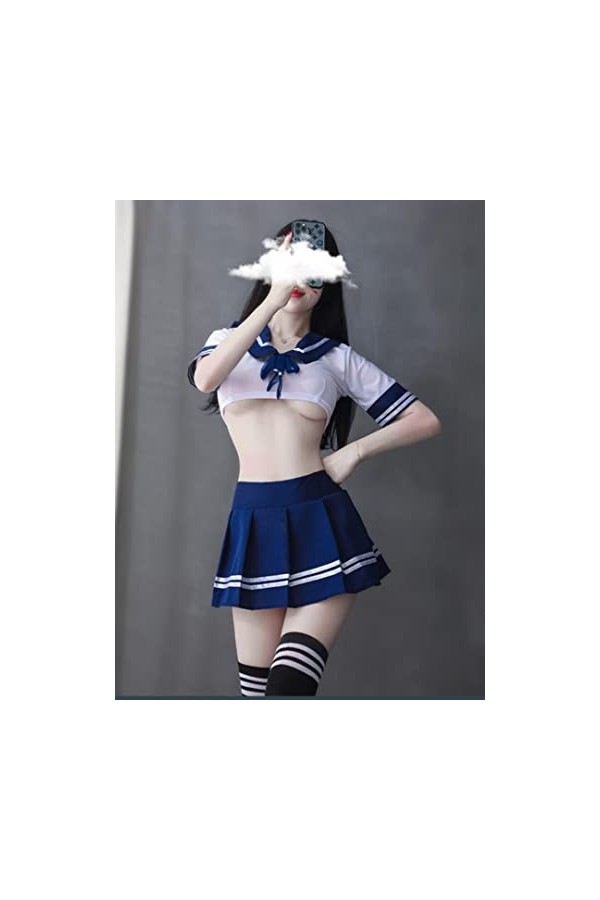 KHDS Femmes Sexy Cosplay Lingerie Student Student School Girl Field Mesdames Erotic Maid Costume Infirmière Femmes Dentelle M