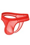 MENGQING String sexy ultra fin pour homme - Mini culotte en T - Soie glacée - Poche pénis - String G - Sous-vêtements érotiqu
