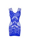 CHOUBAGUAI Lingerie pour femme avec sac creux et jupe en résille - Robe sexy pour femme - Bleu - Taille unique