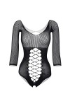 CHOUBAGUAI Lingerie sexy pour femme - Body en résille - Manches longues - Noir - Taille unique
