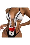 SALTVA Ensemble bikini sexy décolière pour costumade, infirmière, jeu de rôle, uniforme sexy, lingerie érotique, uniforme se