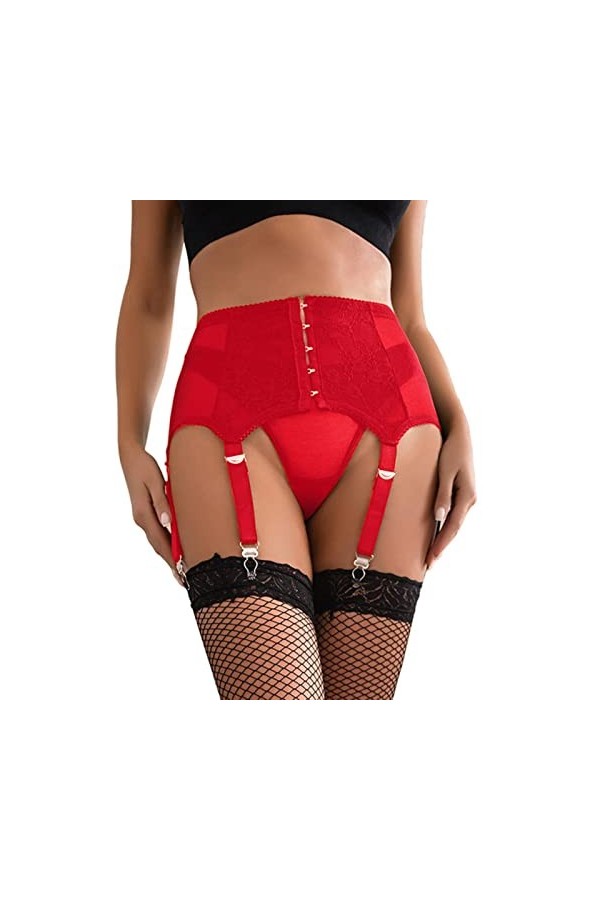 CABULE Jarretières en dentelle respirante - Bas porte-jarretelles pour femme - Clips de ceinture - Porte-jarretelles sexy - B