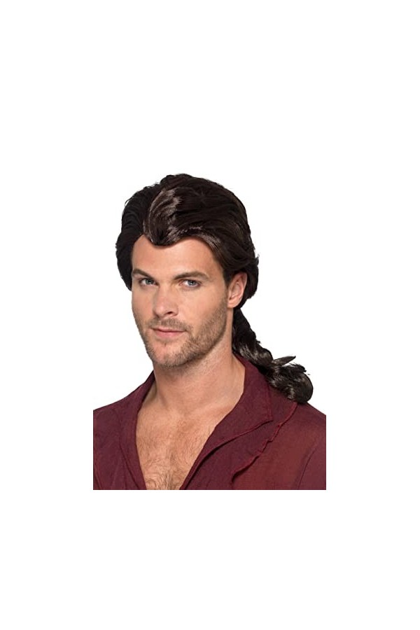 Smiffys- Perruque Pirate Marauder, Hommes, 49004, Marron, Taille Unique