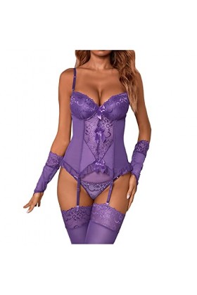 Lingerie Sexy Femme Coquine Hot, Nuisette Femme Armature en Manches Longues Chaude Hot Femme Sexy Lingerie sous-VêTement Body