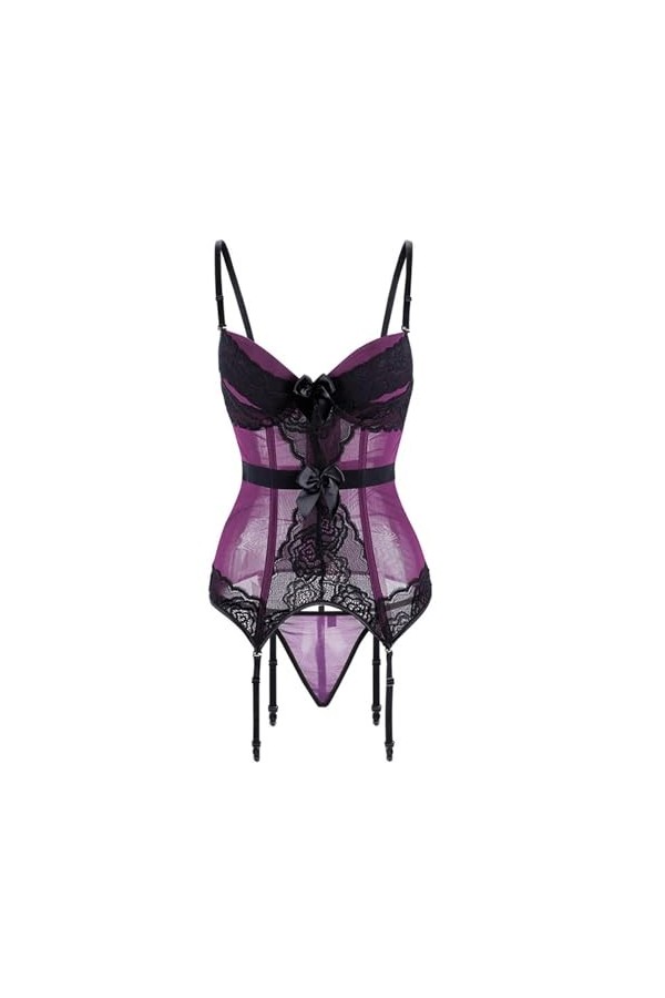 WSZJLN Bretelles avec Porte-Jarretelles - Blanc - 4XL