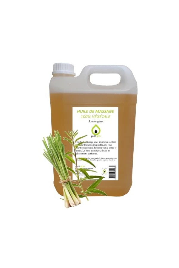 Purespa Huile de Massage végétale parfumée - 100% Massage Naturelle exotique Oranger, 5 Litres