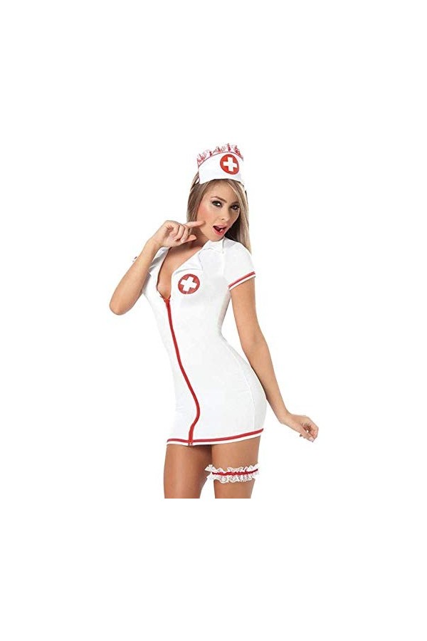 Sumeiwilly Sexy Nurse Dress Costume Femmes Lingerie Naughty Nurse Costume Hem Do Fancy Dress Party Outfit Nurse Play Dressing