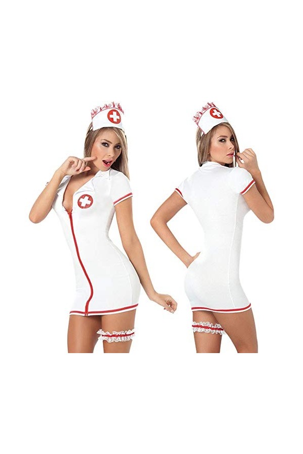 Sumeiwilly Sexy Nurse Dress Costume Femmes Lingerie Naughty Nurse Costume Hem Do Fancy Dress Party Outfit Nurse Play Dressing