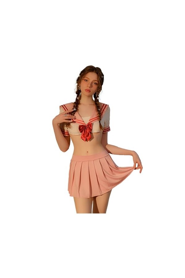 Temptshow Pyjama pour femme - Costume de marin mignon pour cosplay - Noir et blanc