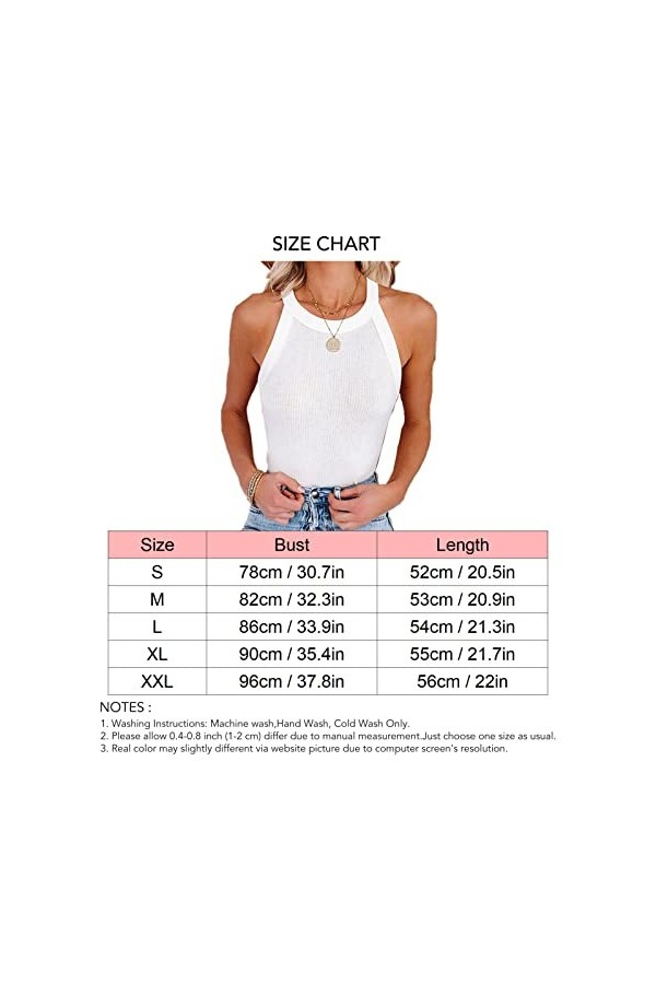 T-shirt côtelé Manches, Débardeur côtelé Coupe Slim pour Femmes dentraînement Pure Color Stretch 20 