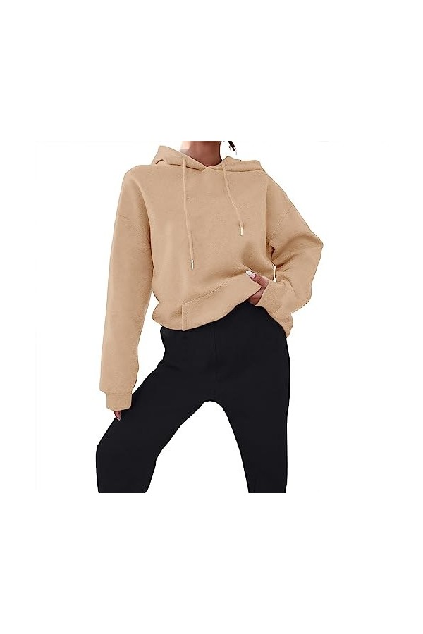 Survêtement de sport pour femme - Sweat à capuche - Manches longues - Haut + pantalon - 2 pièces - Tenue de sport - Survêteme