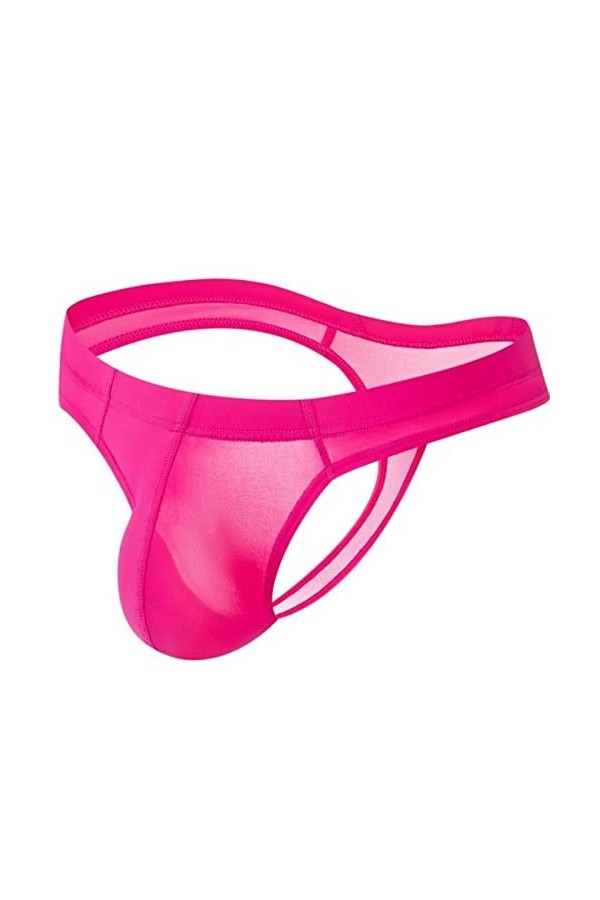 AYAZER String Transparent Sexy Culotte pour Homme Culotte en Soie glacée Lisse Bikini pour Homme Voir à Travers T Back String