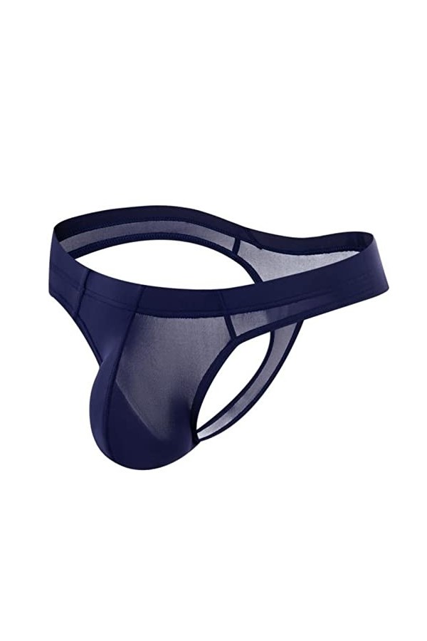 AYAZER String Transparent Sexy Culotte pour Homme Culotte en Soie glacée Lisse Bikini pour Homme Voir à Travers T Back String