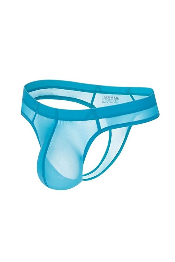 AYAZER String Transparent Sexy Culotte pour Homme Culotte en Soie glacée Lisse Bikini pour Homme Voir à Travers T Back String
