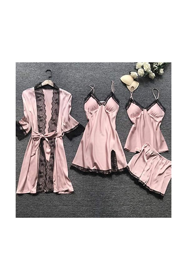 HERSIL Ensemble de sous-vêtements sexy pour femme - Dos nu - Taille haute - Sexy - Sexy - Pyjama sexy - Sous-vêtement profond