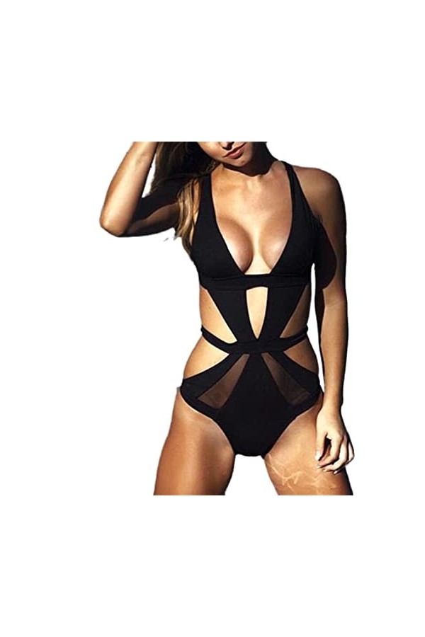 Lingerie Femme Sexy Ensemble Noir Binding Perspective Charmant Cool Pyjama Saint Valentin Chambre Piscine