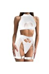 Zannycn Ensemble de lingerie sexy pour femme - Lingerie flirty - Tenue pour femme - Licol - Ensemble de sous-vêtements en den