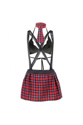 SINGUYUN Costumes sexy dHalloween pour femme, cosplay, lingerie, dentelle, jeu de rôle deux pièces, tenues décolière mini j