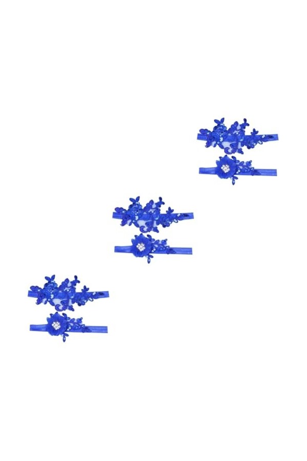 ERINGOGO Accessoires 2 Paires DAccessoires Bleus Jarretelles De Mariage Jarretelles Florales Jarretelles De Mariée Ceinture 