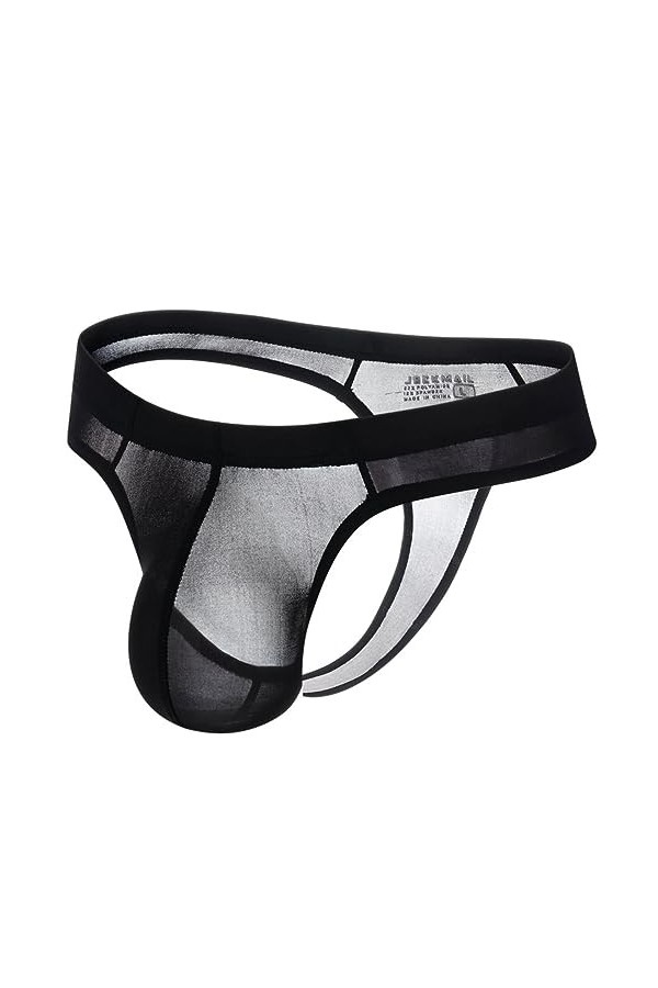 AYAZER String Transparent Sexy Culotte pour Homme Culotte en Soie glacée Lisse Bikini pour Homme Voir à Travers T Back String