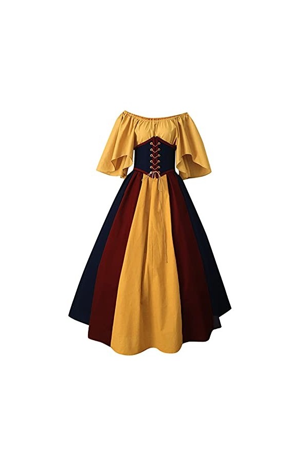 TDEOK Mini robe de confirmation noire, jaune, M