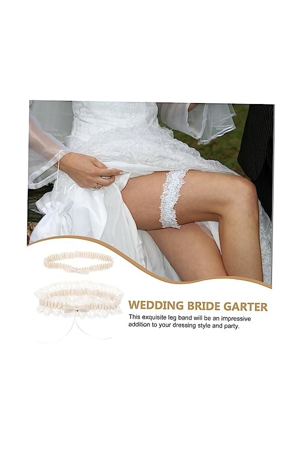 Abaodam 2 Pièces Européen Et Américain Femmes Jambe Jarretière Jarretière De Mariée pour La Mariée Fournitures De Mariage Jar