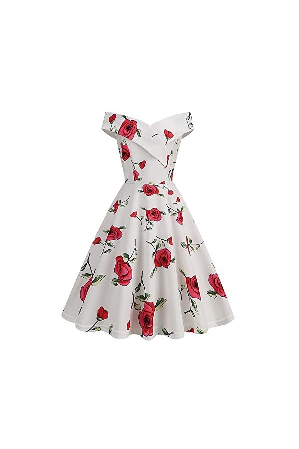 Robe Audrey Hepburn Fluide Femme - Robe De Cocktail Vintage Audrey Hepburn Robe Chic Sexy À pour Femmes sans Manches Chemisie