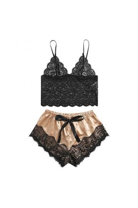 Ensemble de lingerie érotique pour femme Sexy Sexy Licol Dentelle Sexy Pyjamas Sous-vêtements Sous-vêtements Dentelle Soie Sa