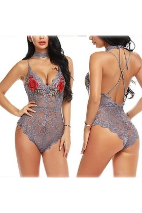 ZTIANEF Plus Grande tailleSexy Pyjama Bretelle Bretelle Combinaison érotique, 1, M