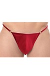 Anzhee String sexy pour homme - String taille basse, Lot de 2 rouge + noir , taille unique