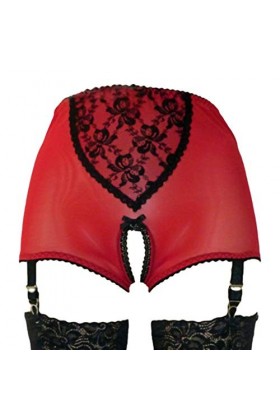 MEIHAOWEI Porte Jarretelles pour Femmes avec Bretelles à 6 Bretelles Devant Devant Ouvert pour Bas en Lingerie