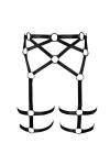 BANSSGOTH Ceinture harnais pleine cage pour femme Jarretière Punk Gothique Jambe Ceinture réglable Grande taille Halloween Ra